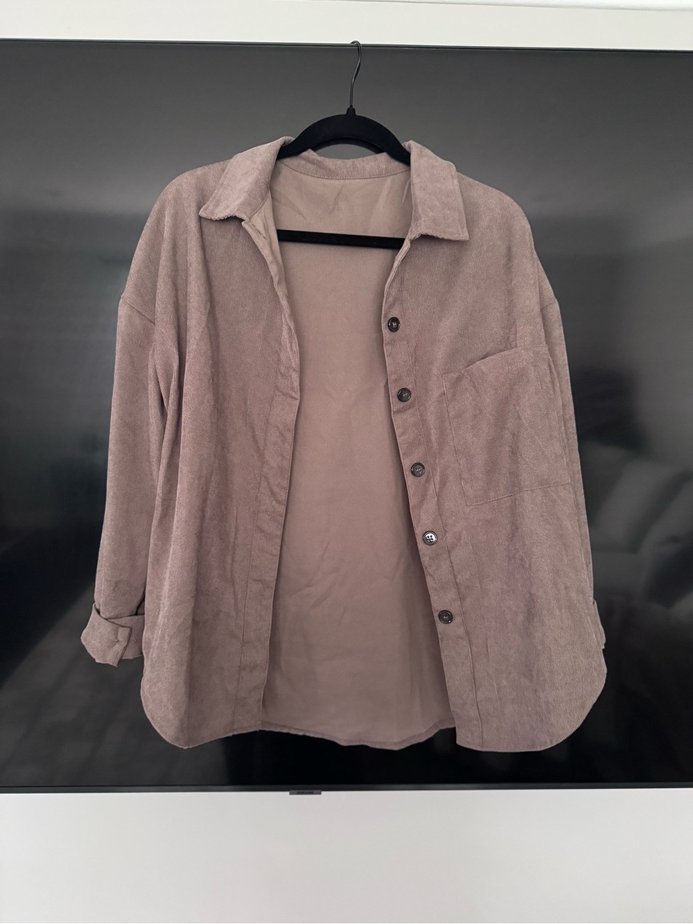 SHEIN Mauve Oversized Button-Up Shacket